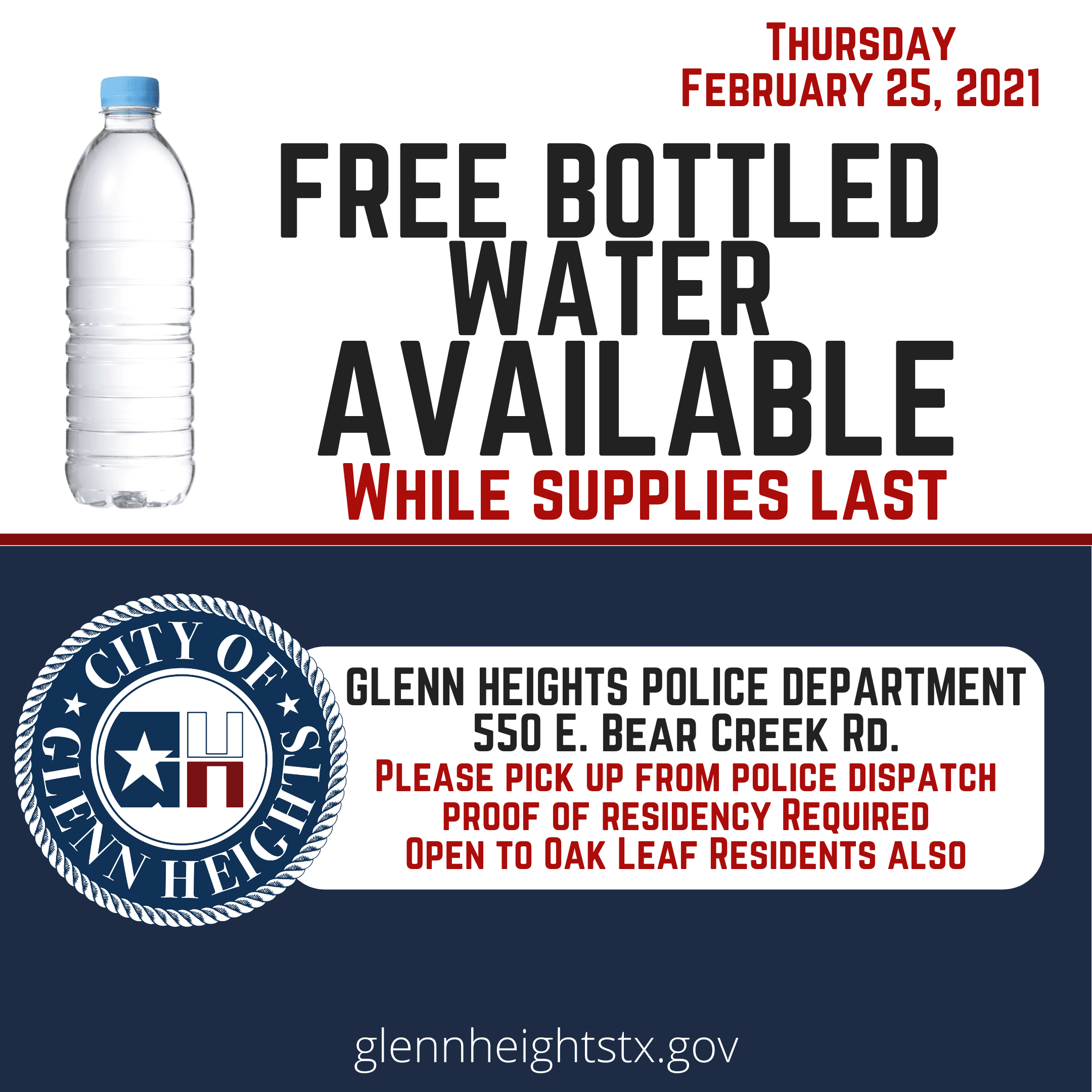 Water Distribution Thursday February 25