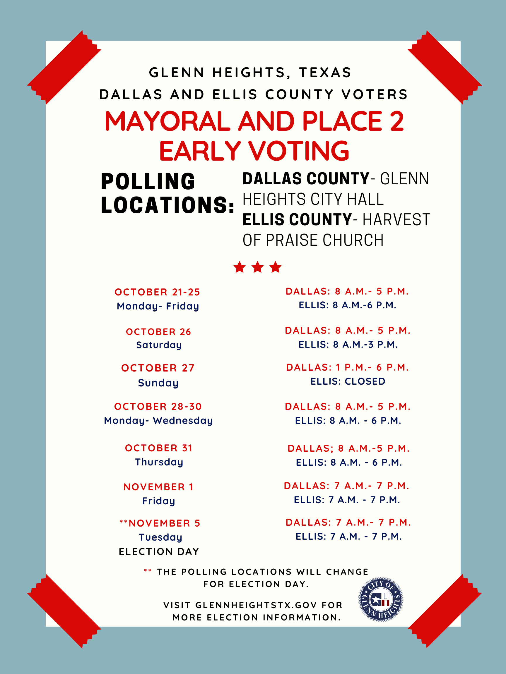 Early Voting 2019 Polling Information